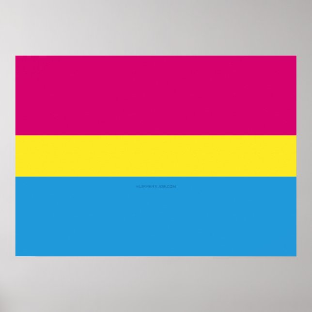 SlipperyJoe pansexual pride flag pink amber and cy Poster (Front)