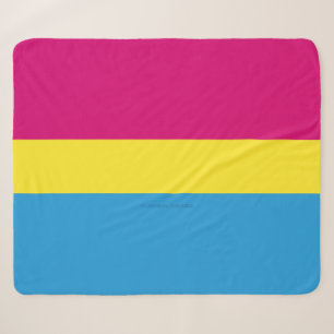 SlipperyJoe pansexual pride flag pink amber and cy Sherpa Blanket