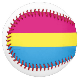 SlipperyJoe pansexual pride flag pink amber and cy Softball