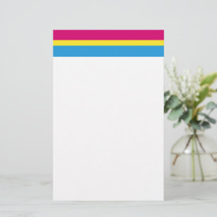 SlipperyJoe pansexual pride flag pink amber and cy Stationery