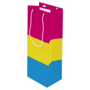 SlipperyJoe pansexual pride flag pink amber and cy Wine Gift Bag