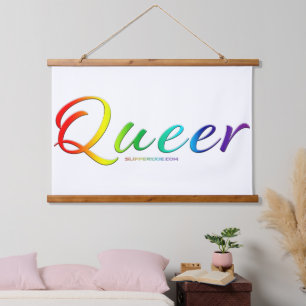 SlipperyJoe queer pride colours bold and celebrato Hanging Tapestry