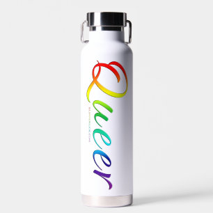 SlipperyJoe queer pride colours bold and celebrato Water Bottle