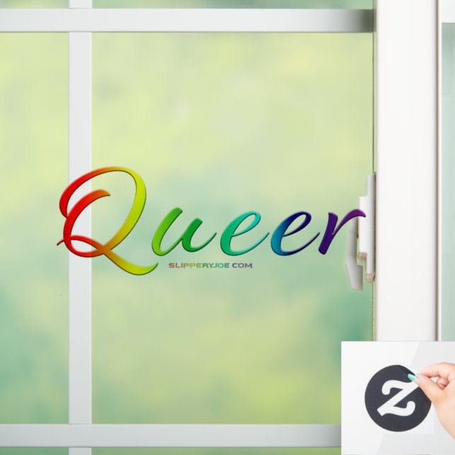 SlipperyJoe queer pride colours bold and celebrato Window Cling (Home)