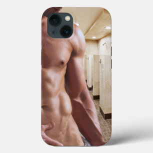 SlipperyJoe shirtless muscular man sixpack abs fit iPhone 13 Case