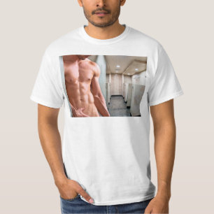 SlipperyJoe shirtless muscular man sixpack abs fit T-Shirt