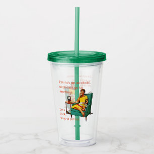 SlipperyJoe socialising drinking party vintage wom Acrylic Tumbler