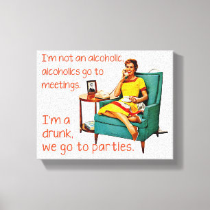 SlipperyJoe socialising drinking party vintage wom Canvas Print