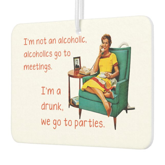 SlipperyJoe socialising drinking party vintage wom Car Air Freshener (Left)