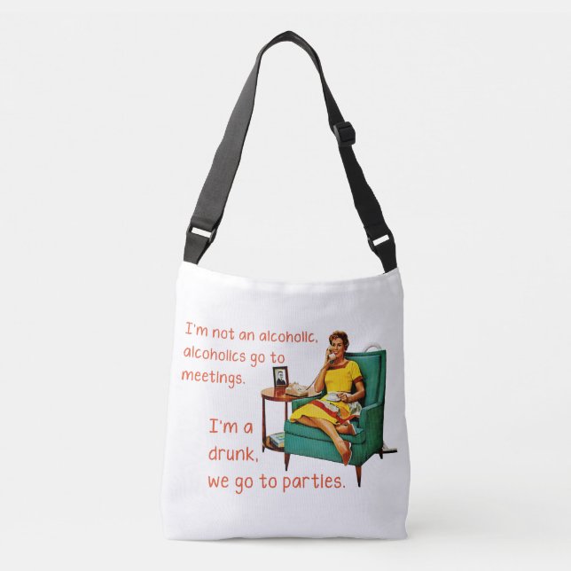 SlipperyJoe socialising drinking party vintage wom Crossbody Bag (Front)