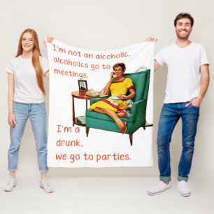 SlipperyJoe socialising drinking party vintage wom Fleece Blanket
