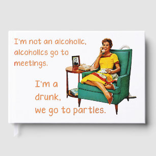 SlipperyJoe socialising drinking party vintage wom Guest Book