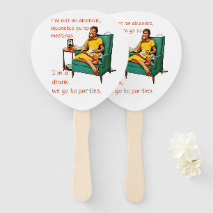 SlipperyJoe socialising drinking party vintage wom Hand Fan