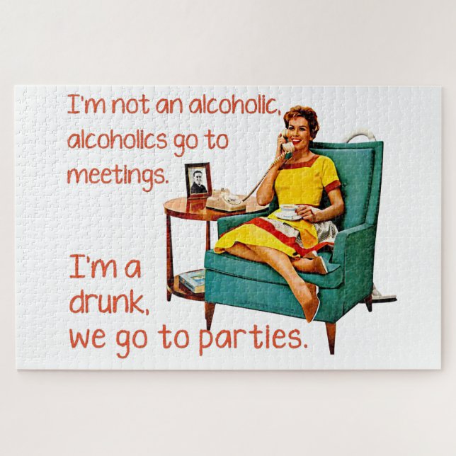 SlipperyJoe socialising drinking party vintage wom Jigsaw Puzzle (Horizontal)
