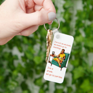 SlipperyJoe socialising drinking party vintage wom Key Ring