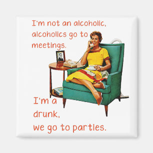 SlipperyJoe socialising drinking party vintage wom Magnet