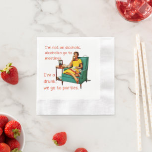 SlipperyJoe socialising drinking party vintage wom Napkin