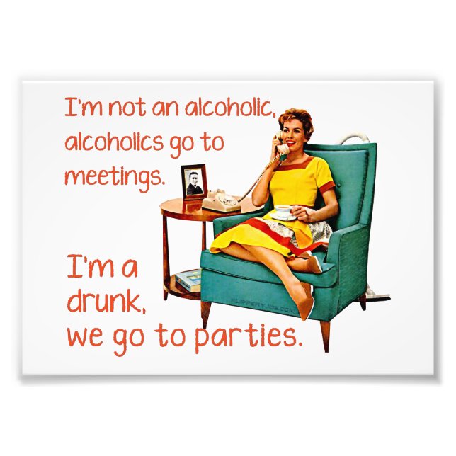 SlipperyJoe socialising drinking party vintage wom Photo Print (Front)