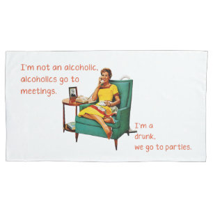 SlipperyJoe socialising drinking party vintage wom Pillowcase