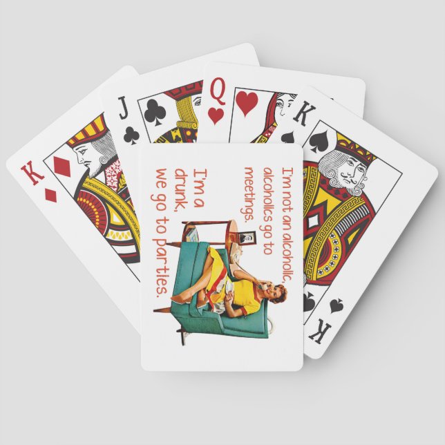 SlipperyJoe socialising drinking party vintage wom Playing Cards (Back)