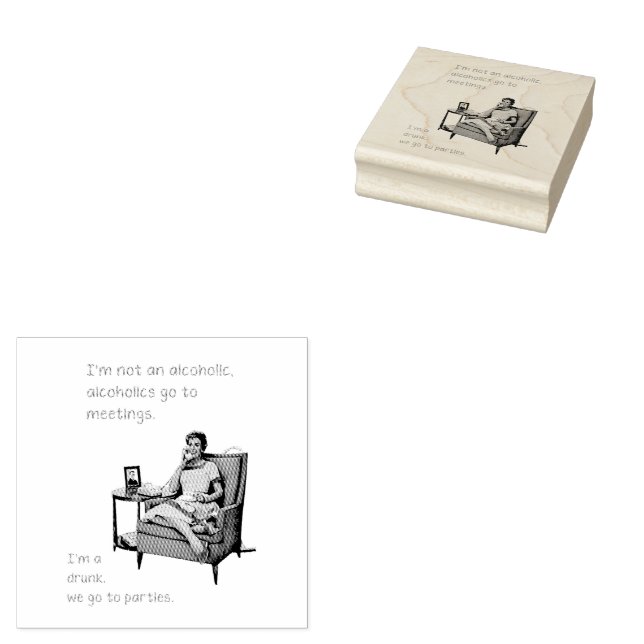 SlipperyJoe socialising drinking party vintage wom Rubber Stamp (Stamped)