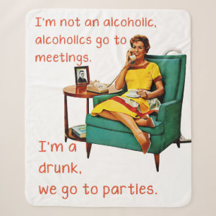 SlipperyJoe socialising drinking party vintage wom Sherpa Blanket