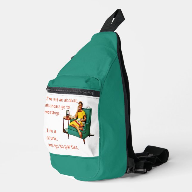 SlipperyJoe socialising drinking party vintage wom Sling Bag (Right Corner)