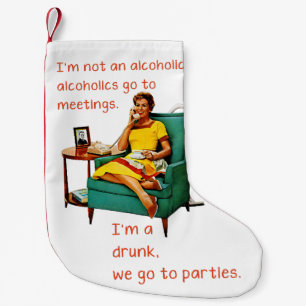 SlipperyJoe socialising drinking party vintage wom Small Christmas Stocking