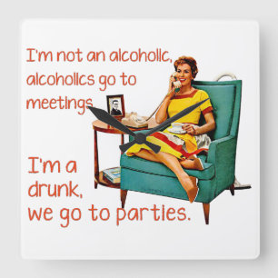 SlipperyJoe socialising drinking party vintage wom Square Wall Clock