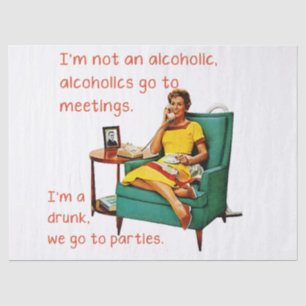 SlipperyJoe socialising drinking party vintage wom Tissue Paper