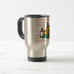 SlipperyJoe socialising drinking party vintage wom Travel Mug