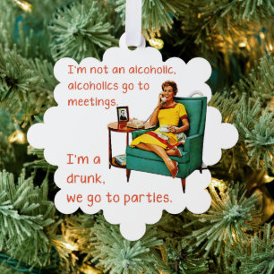 SlipperyJoe socialising drinking party vintage wom Tree Decoration Card