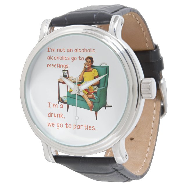 SlipperyJoe socialising drinking party vintage wom Watch (Angled)