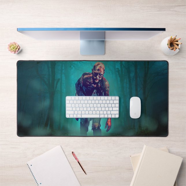 SlipperyJoe terrifying zombie figure isolated omin Desk Mat (Office 1)
