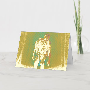 SlipperyJoe terrifying zombie figure isolated omin Foil Holiday Card