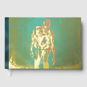 SlipperyJoe terrifying zombie figure isolated omin Guest Book