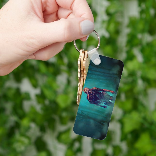 SlipperyJoe terrifying zombie figure isolated omin Key Ring (Hand)