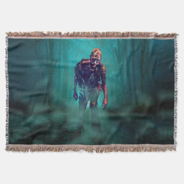 SlipperyJoe terrifying zombie figure isolated omin Throw Blanket (Front)