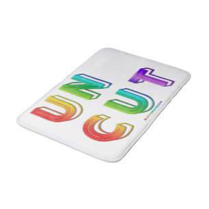 SlipperyJoe uncut vibrant lively neon rainbow ener Bath Mat