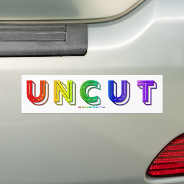 SlipperyJoe uncut vibrant lively neon rainbow ener Bumper Sticker (On Car)