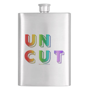 SlipperyJoe uncut vibrant lively neon rainbow ener Hip Flask