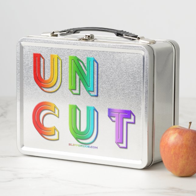 SlipperyJoe uncut vibrant lively neon rainbow ener Metal Lunch Box (In Situ)