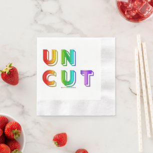 SlipperyJoe uncut vibrant lively neon rainbow ener Napkin