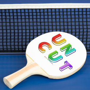 SlipperyJoe uncut vibrant lively neon rainbow ener Ping Pong Paddle