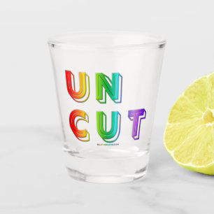 SlipperyJoe uncut vibrant lively neon rainbow ener Shot Glass