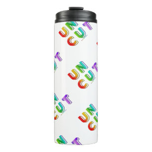 SlipperyJoe uncut vibrant lively neon rainbow ener Thermal Tumbler