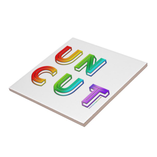 SlipperyJoe uncut vibrant lively neon rainbow ener Tile (Side)