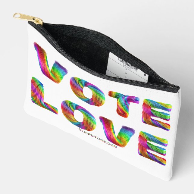 SlipperyJoe vote love equality rainbow-coloured fu Accessory Pouch (Open)