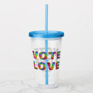 SlipperyJoe vote love equality rainbow-coloured fu Acrylic Tumbler