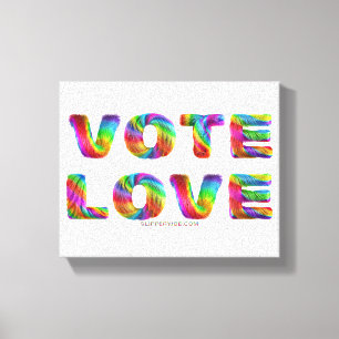 SlipperyJoe vote love equality rainbow-coloured fu Canvas Print